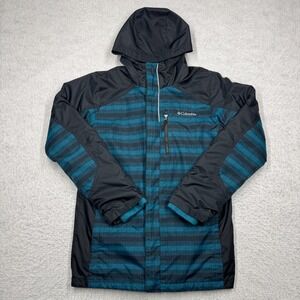 Columbia Ski Jacket Hooded Waterproof OmniTech Lined Blue Youth Boys Size L
